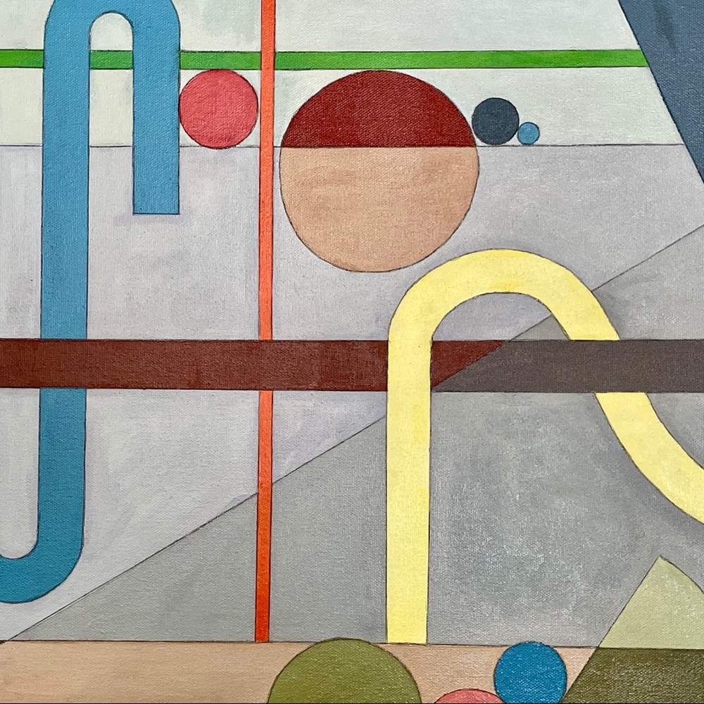 ORIGINAL ART Abstract Acrylic Geometric Painting on Canvas - Picture 5 of 12